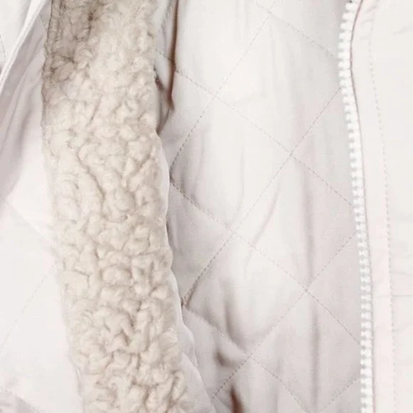 Vince Quilted Faux Shearling Lined Puffer Jacket